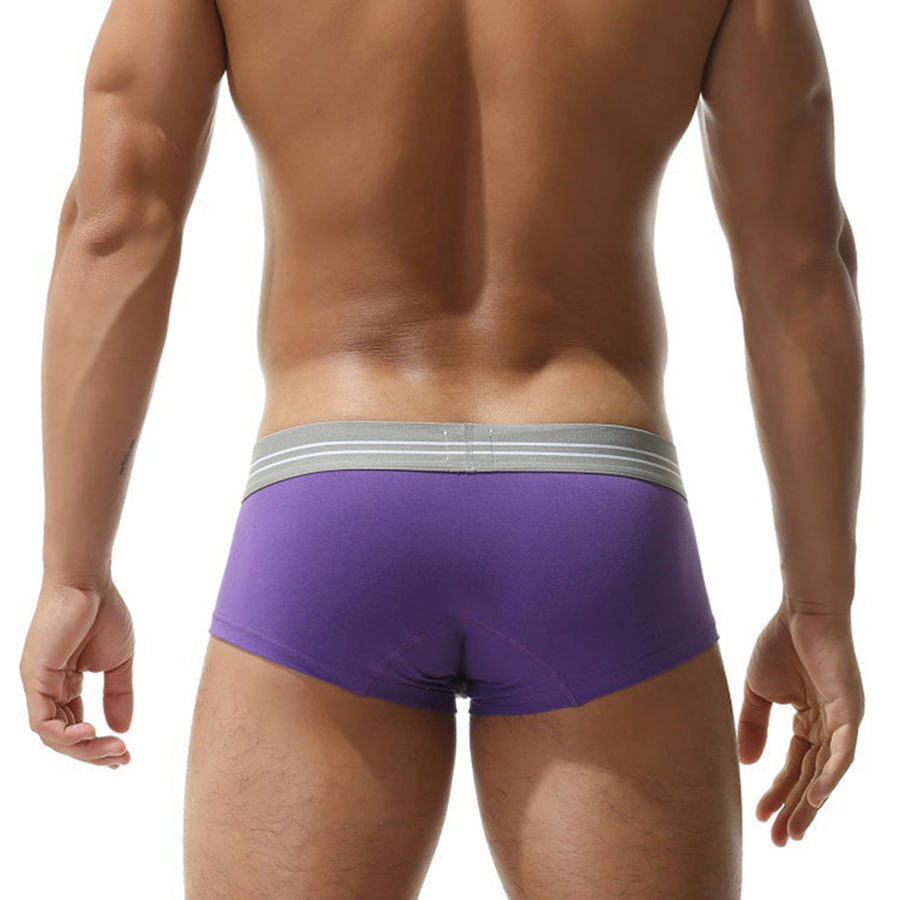 Men's Trunks Openning Fly Comfy Mens Underwear Solid Under Shorts Sports Underpants Stretchy Boxer Briefs Grundies Shorty