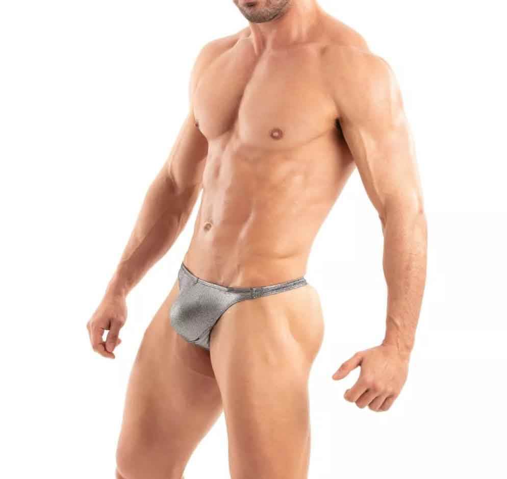 Swimwear Metallic Waterproof Thong Silver Sexy Men's Guy Underwear Bathing Swimming Briefs Pool Beach Panty Pants Grundies