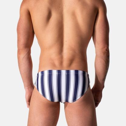 Stripe Elastic Drawstring Printing Swim Men's Guy Briefs Men's Underwear Pants Breathable Underpants Grundies for Male Bikini
