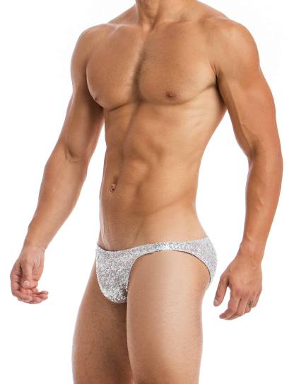 Briefs Swimwear Bikini Men's Male Shiny Sequin Sexy Guy Briefs Underwear Glitter Waterproof Reflect Underpants Grundies