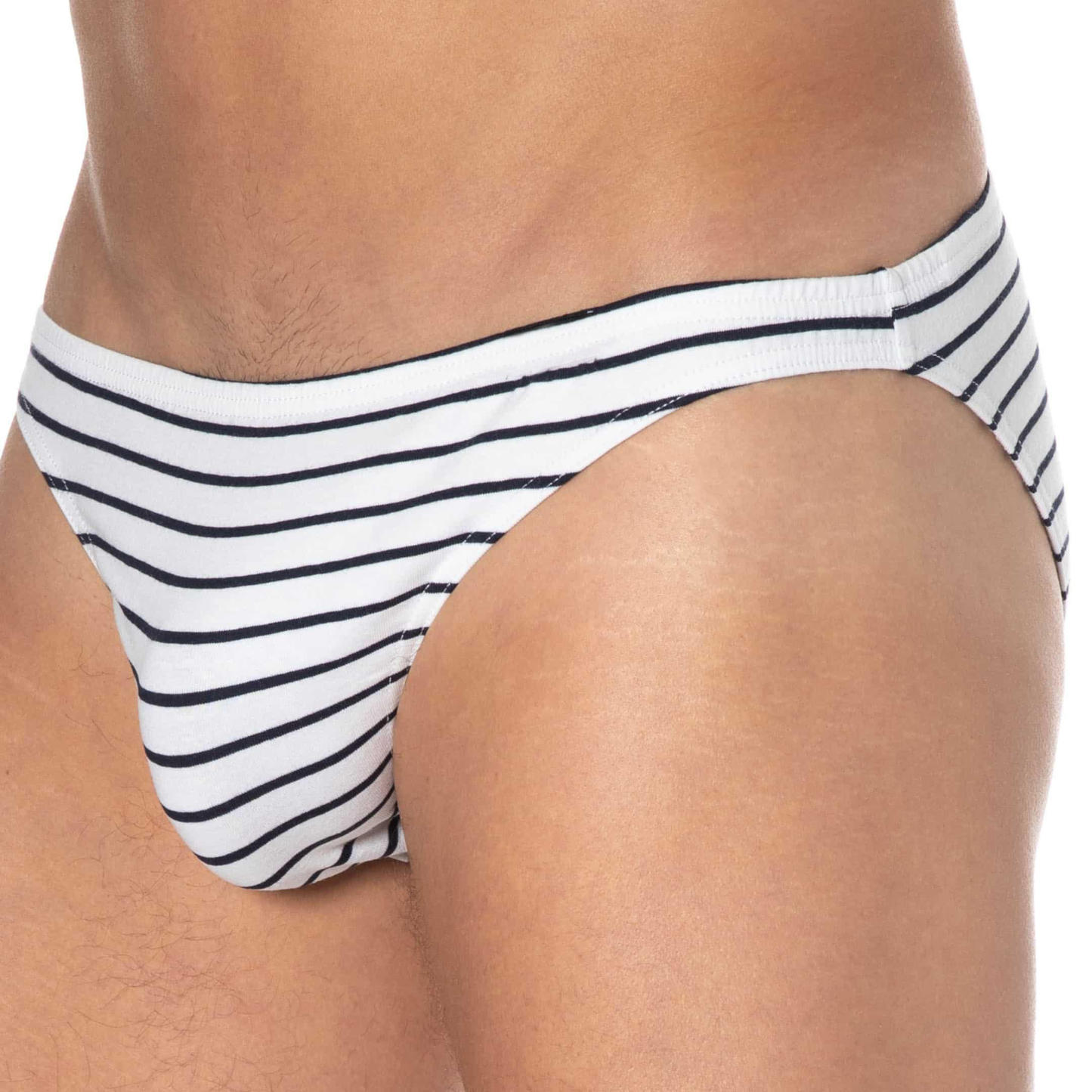 Horizontal Striped Drawstring Men's Guy Briefs Men's Underwear Pants Breathable Underpants Grundies for Male Bikini-cut