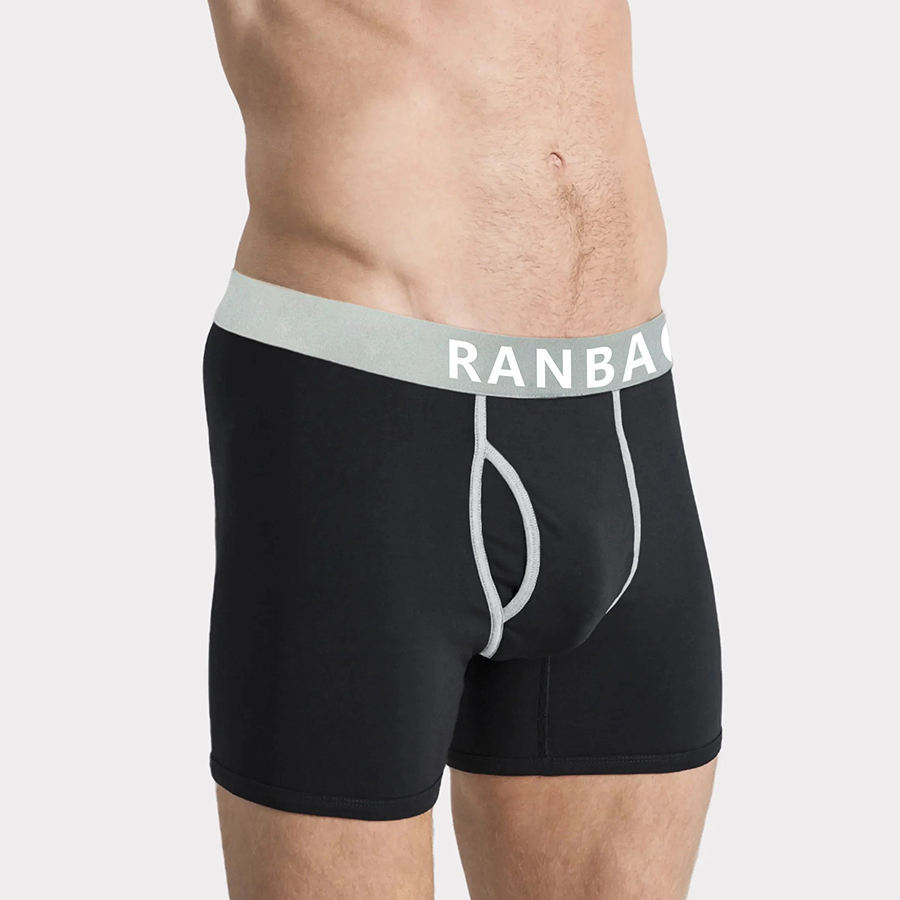 Comfy Men's Trunks Solid Color Contrast Side Fly Boxer Briefs for Male  Customized Elastic Waistband Body-hugging