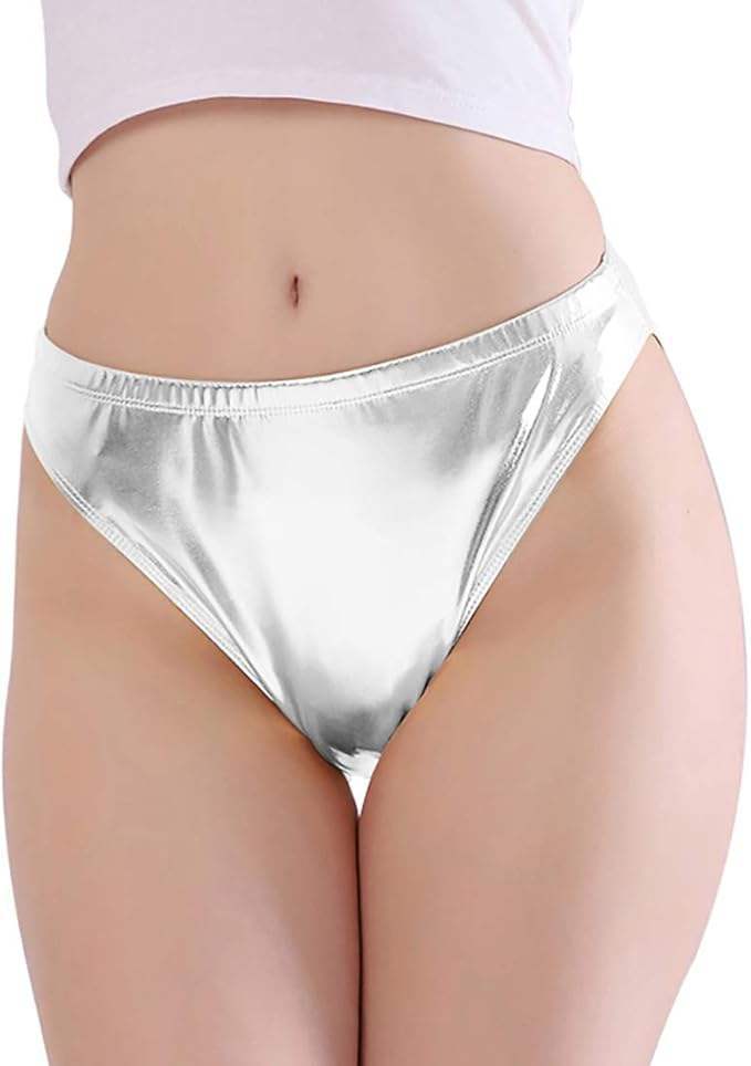 Lady's Shiny Metallic Panty Briefs High Cut Panty Women's Panties for Female Underwear Hipster Lingerie Knickers Every Day