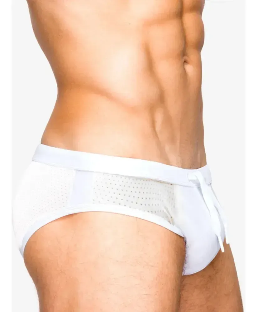 Men's Guy Swim Briefs with Pouch Mesh Regular Men's Underwear Casual Pants Full Coverage Breathable Underpants Grundies Swimwear