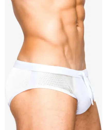 Men's Guy Swim Briefs with Pouch Mesh Regular Men's Underwear Casual Pants Full Coverage Breathable Underpants Grundies Swimwear