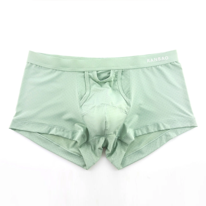 Men's Solid Breathable Functional Front Panel Stretchy Trunks Casual Support & Colorfast Men's Underwear for Male Boxer Briefs