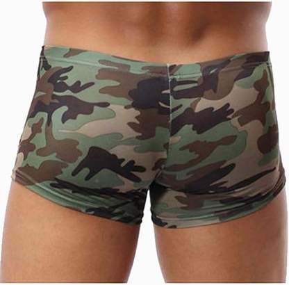 Wholesale Men's Trunks Camouflage Stretchy Trunks Shorty Undershorts Broekies Camo Print Pants for Male U Pouch Boxer Briefs