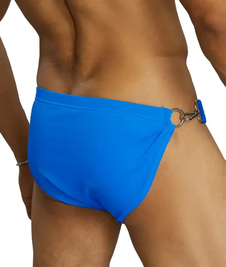 Swim Briefs Men's Guy Briefs with Ring Buckle Underwear Swimwear Beach Pool Pants Breathable Underpants Grundies Sexy Bikini