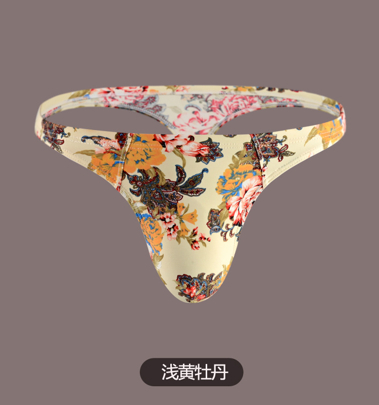 Hot Sale Dirty Exotic Men's Thong Custom T-back String Fancy Pattern Sexy Mini Thongs for Gay