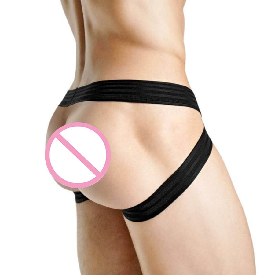 Sexy Men's Jockstraps Butt Lifting Solid Pouch Stretchy Sports Wear Sport Jocks Breathable Underpants for Male Thong