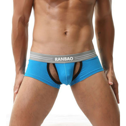 Men's Trunks Openning Fly Comfy Mens Underwear Solid Under Shorts Sports Underpants Stretchy Boxer Briefs Grundies Shorty