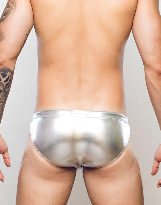 Swim Briefs Swimsuit Bikini Bathing Suit Men's Male Guy Briefs Underwear with Drawstring Waterproof Reflect Underpants Grundies