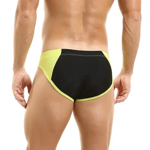 Open Front Zip Swim Men's Guy Contrast Briefs Men's Underwear Swimwear Beach Pool Low-rise Pants Underpants Grundies Sexy Bikini