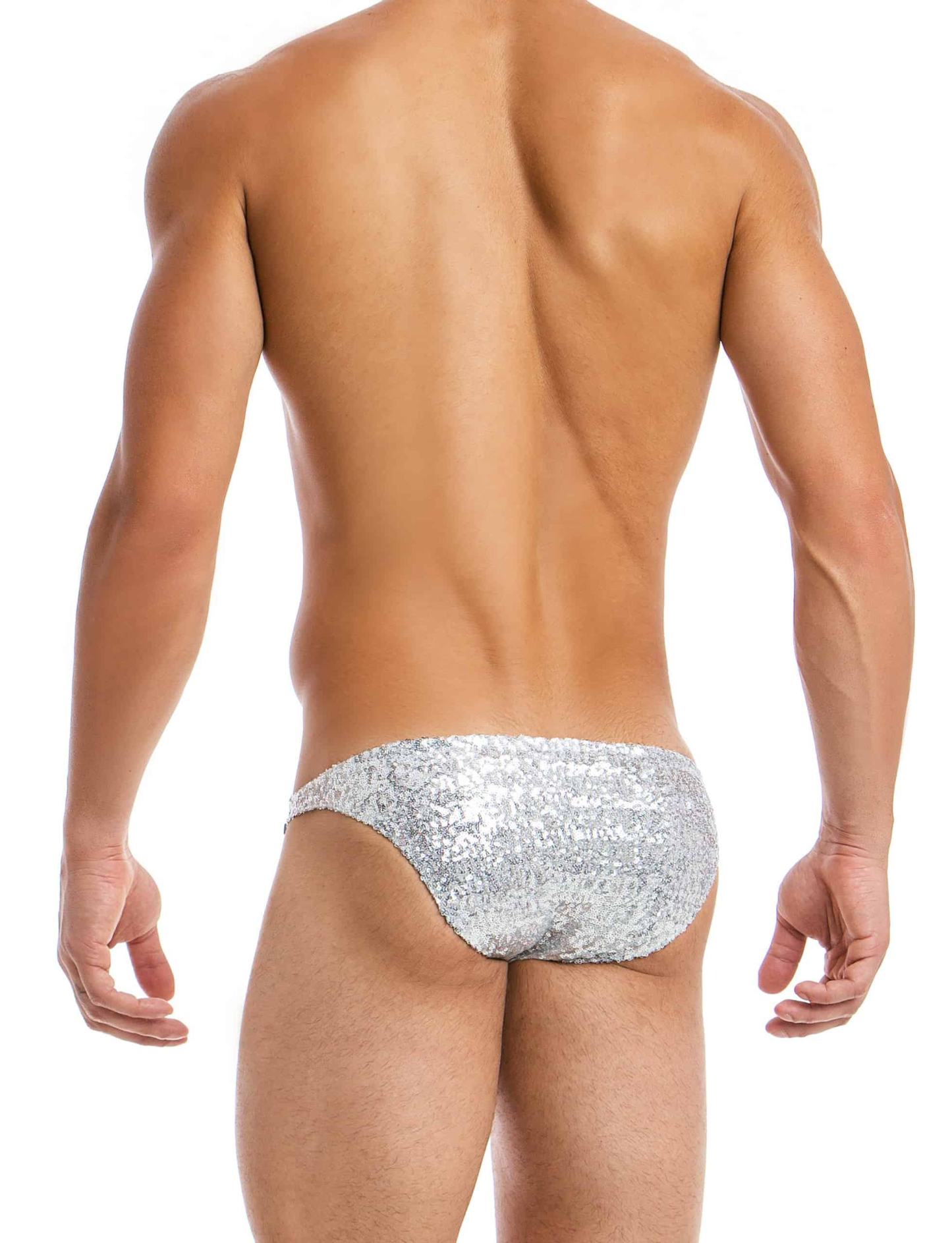 Briefs Swimwear Bikini Men's Male Shiny Sequin Sexy Guy Briefs Underwear Glitter Waterproof Reflect Underpants Grundies