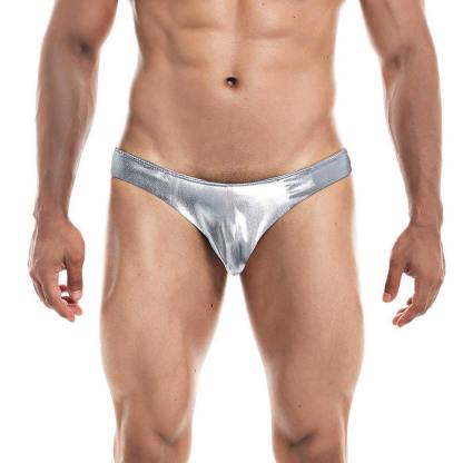 Briefs Swimwear Bikini Men's Male Shiny Smooth Micro Guy Briefs Underwear with Drawstring Waterproof Reflect Underpants Grundies
