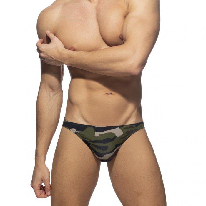 Men's Camo Print Full Coverage Bikini Briefs Underwear Panties Triangle Bikini Briefs Underpant Swimsuit Sexy Vacation Pool