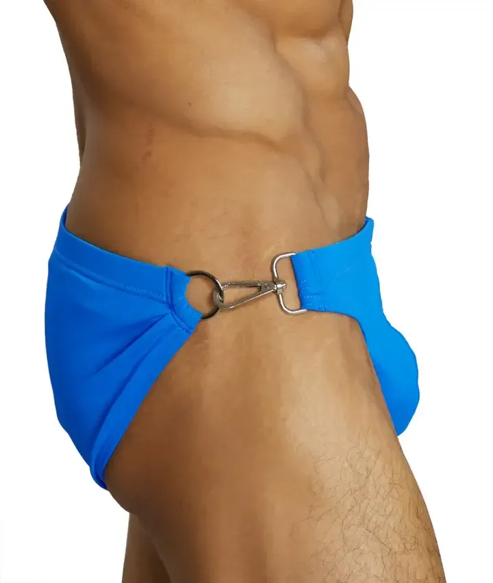 Swim Briefs Men's Guy Briefs with Ring Buckle Underwear Swimwear Beach Pool Pants Breathable Underpants Grundies Sexy Bikini