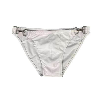 Sexy Male Men's Guy Briefs Men's Underwear with Buckle Pants Breathable Underpants Grundies Stretchy Bathing Wear OEM Elastic