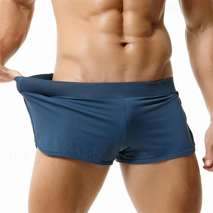 Mesh Breathable Jockstraps Shorty with Pouch Solid Men's Underwear Trunks Boxers Undershorts Shorts for Male Boxers