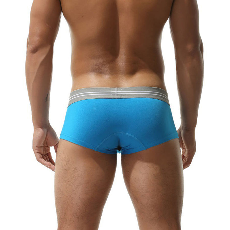 Men's Trunks Openning Fly Comfy Mens Underwear Solid Under Shorts Sports Underpants Stretchy Boxer Briefs Grundies Shorty