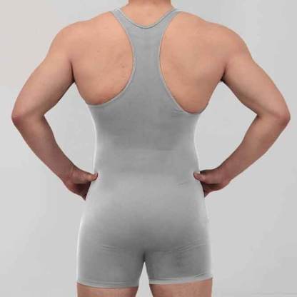 Racerback Fitness Trunks Bottom Scoop Neck Sleeveless Men's Bodysuit Sports Bodysuits Swimsuits Jumpsuit for Male Athletic Fit