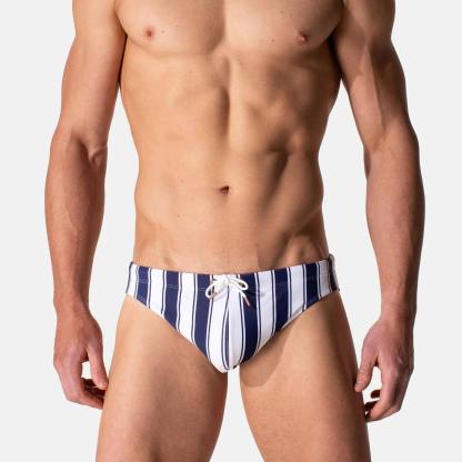 Stripe Elastic Drawstring Printing Swim Men's Guy Briefs Men's Underwear Pants Breathable Underpants Grundies for Male Bikini