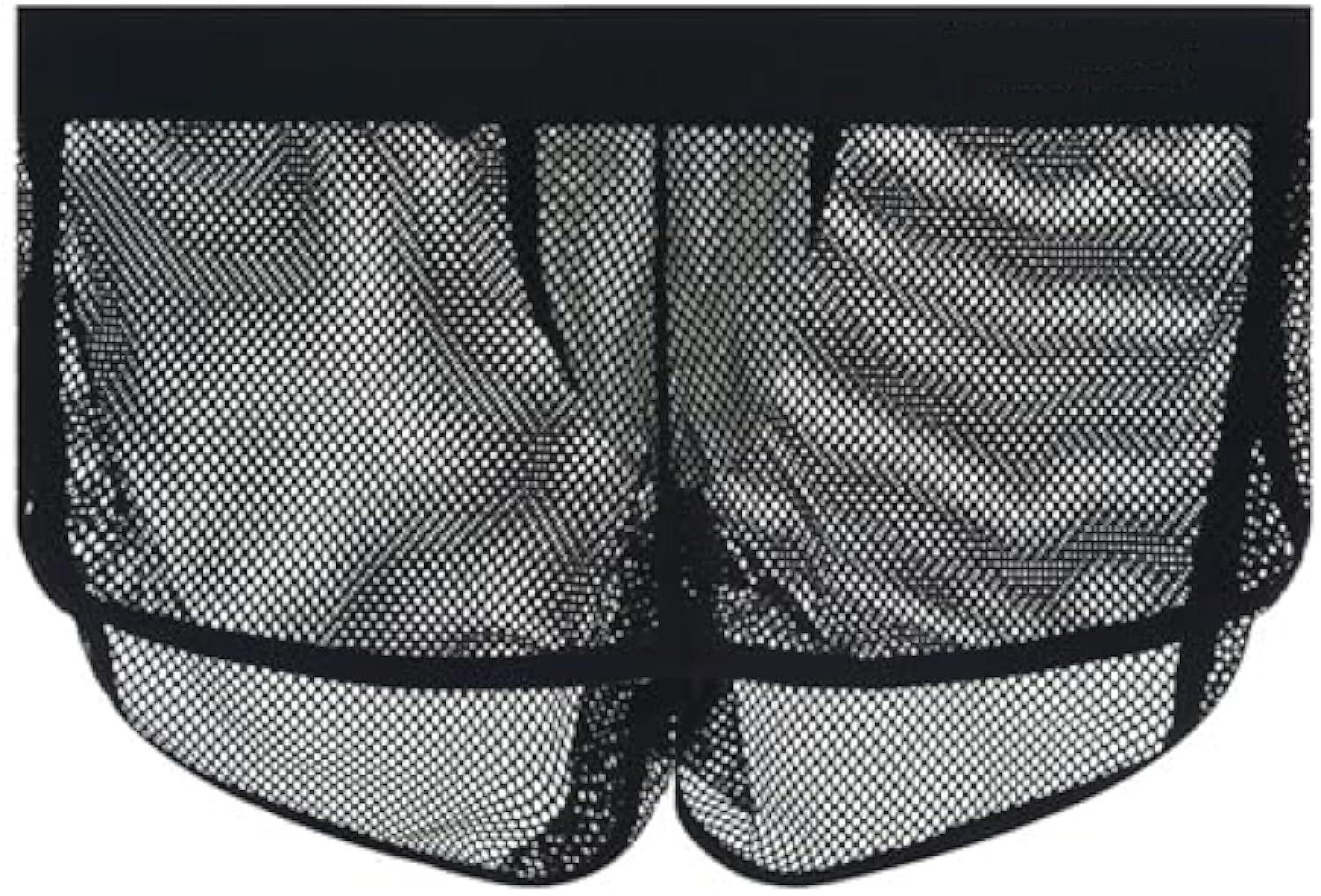 Mesh Breathable Men's Underwear Solid Color Trunks Boxer Briefs Undershorts with Pouch Transparent Shorts for Male See Through