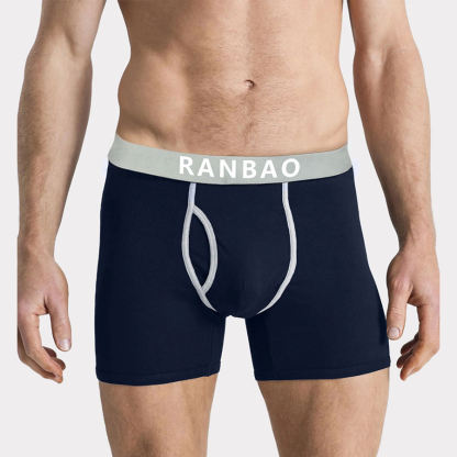 Comfy Men's Trunks Solid Color Contrast Side Fly Boxer Briefs for Male  Customized Elastic Waistband Body-hugging