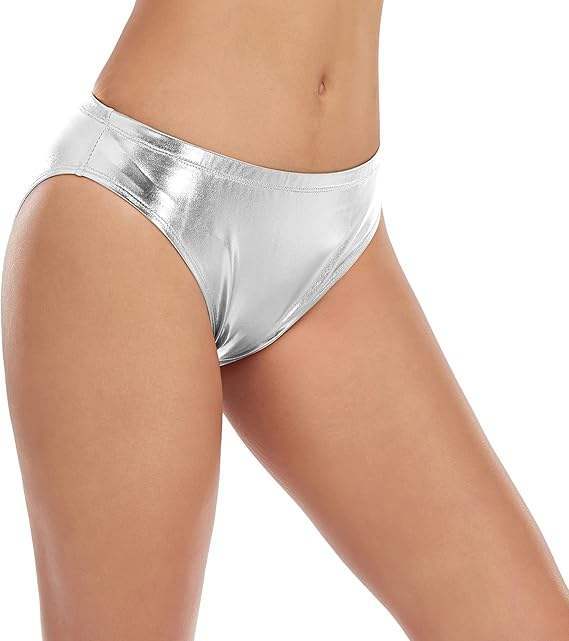 Lady's Shiny Metallic Panty Briefs High Cut Panty Women's Panties for Female Underwear Hipster Lingerie Knickers Every Day