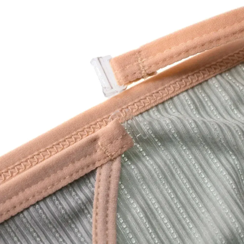 Knitted Detachable Side Briefs Sexy Comfy Front U Punch Men's Underwear Sports Wear Stretchy Thongs Panties Solid Sports