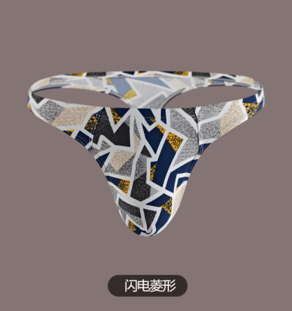 Hot Sale Dirty Exotic Men's Thong Custom T-back String Fancy Pattern Sexy Mini Thongs for Gay