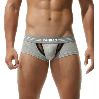 Men's Trunks Openning Fly Comfy Mens Underwear Solid Under Shorts Sports Underpants Stretchy Boxer Briefs Grundies Shorty