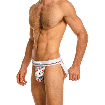 New Arrival Sexy White Wide Belt Boxer Briefs High Quality Elastic Jockstrap Homme Passion Hot Men Sexy Underwear