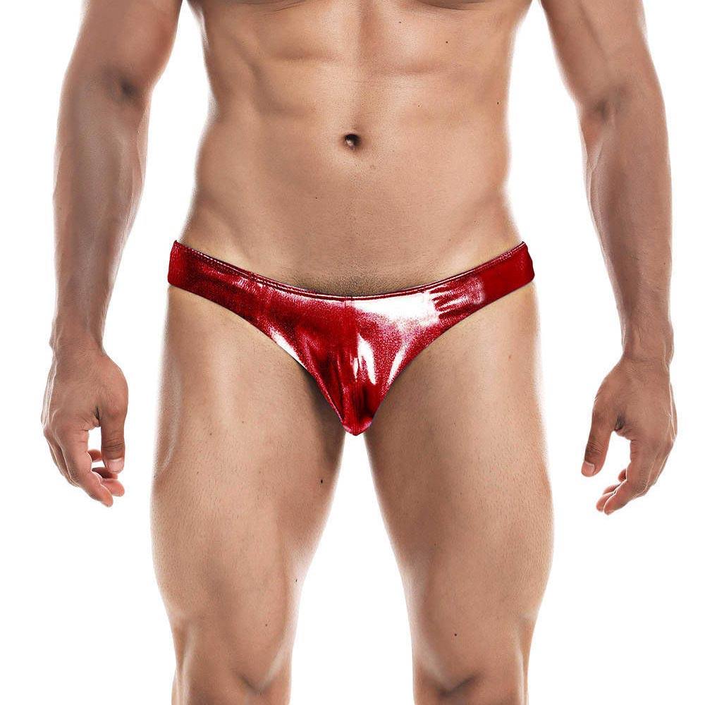 Briefs Swimwear Bikini Men's Male Shiny Smooth Micro Guy Briefs Underwear with Drawstring Waterproof Reflect Underpants Grundies
