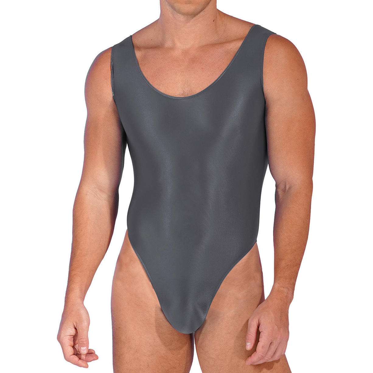 Wholesale Comfortable Men's Bodysuit Waterproof Breathable Bodysuits Solid Color Swimsuits Jumpsuit for Male Sleeveless Backless