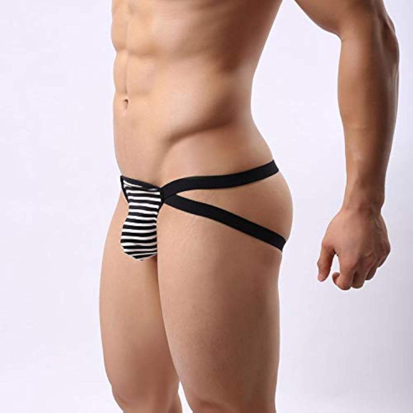 Men's Guy Swim Briefs Stripes Support Men's Underwear Sports Breathable Athletic Pants Underpants Grundies Pool Sexy Jock Strap