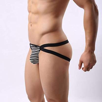 Men's Guy Swim Briefs Stripes Support Men's Underwear Sports Breathable Athletic Pants Underpants Grundies Pool Sexy Jock Strap