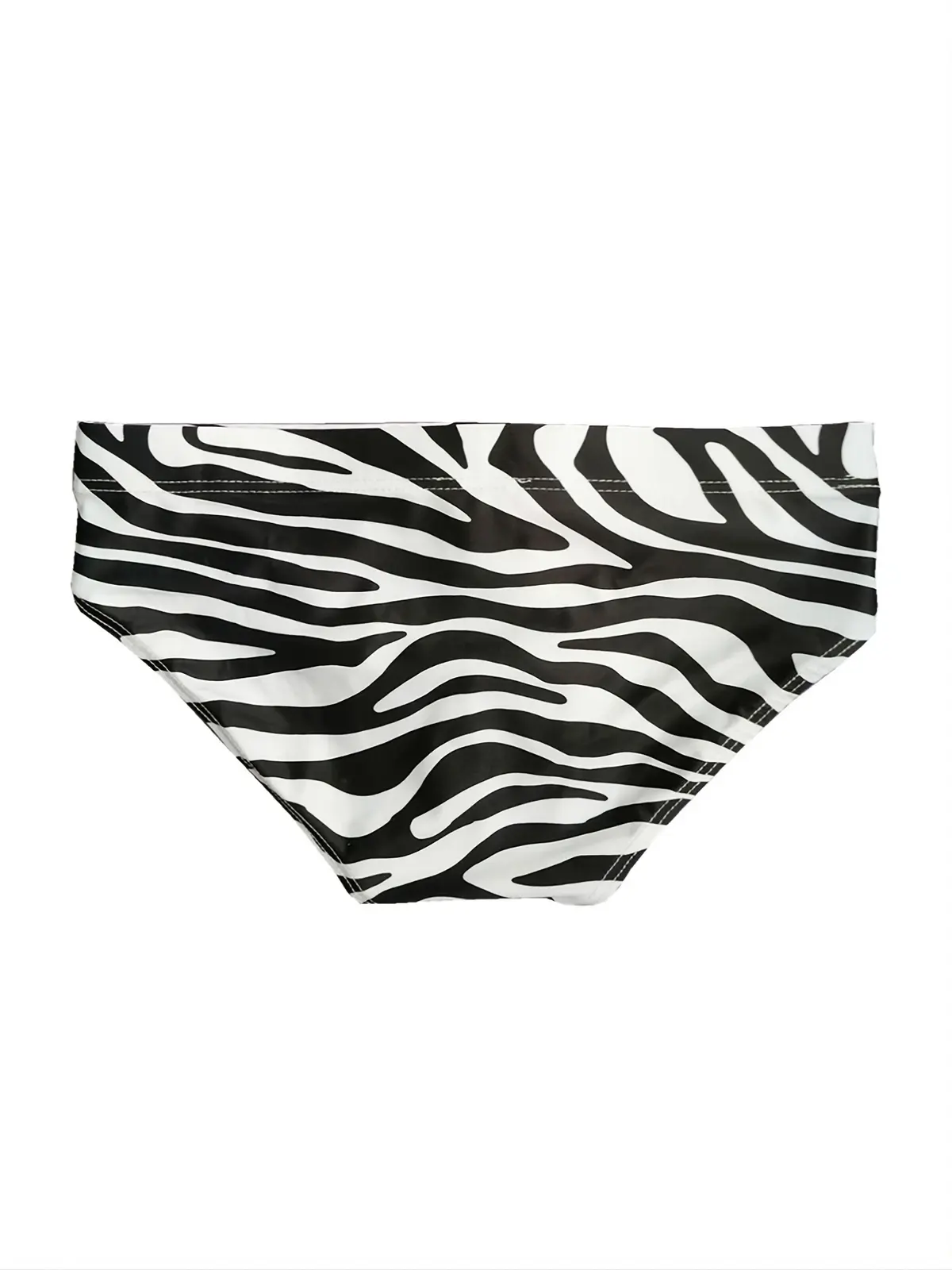 Digital Printing Zebra Print Drawstring Men's Guy Briefs Underwear Pants Breathable Quick Drying Bikini Swimwear Swim Briefs