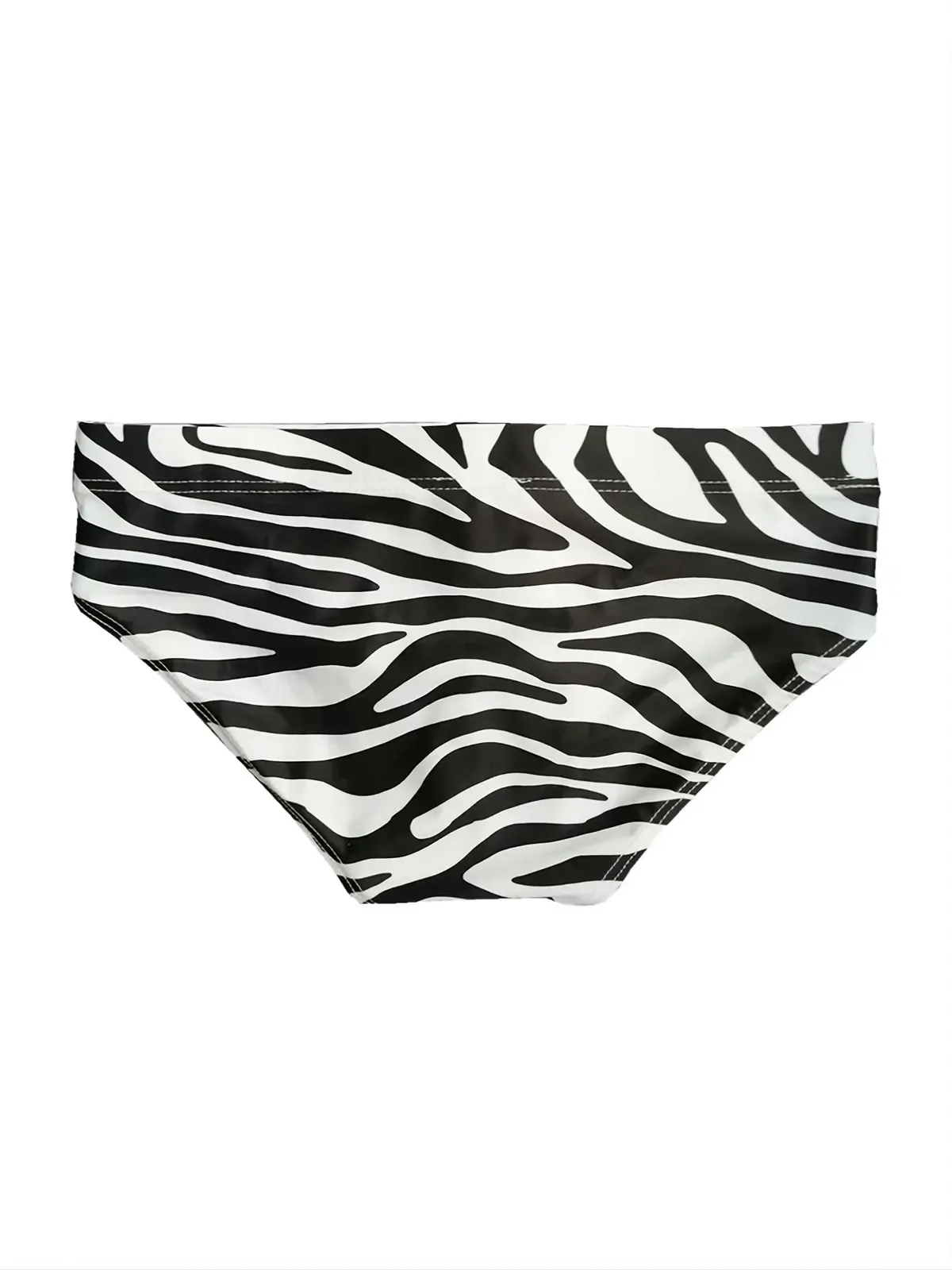 Digital Printing Zebra Print Drawstring Men's Guy Briefs Underwear Pants Breathable Quick Drying Bikini Swimwear Swim Briefs