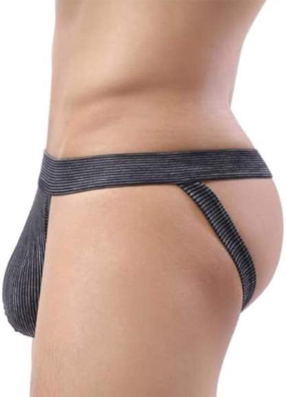 Solid Jockstraps Bottomless Briefs Sexy Support & Colorfast Men's Underwear Sports Wear Stretchy Thong Jock Strap