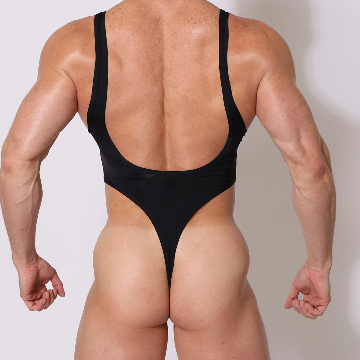 Men's Bodysuit High-cut Breathable Bodysuits Sexy Thong Solid Color Swimsuits Jumpsuit for Male Party Fit Beach Stretchy
