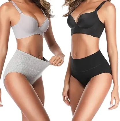 Custom Ladies Panties Lingerie Undergarments Mid Waist No Muffin Top Full Coverage Brief Breathable  Cotton Print-RANBAO