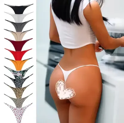 Custom Logo Thong Women Panties Sexy Wholesale Low Waist Women Thong Panties Cotton Womens Sexy Underwear-RANBAO