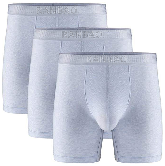 Customized Ultra Comfortable Men's Boxers Briefs Soft Micro Modal With Separated Dual Pouches Underwear 3 Pack Boxer Shorts