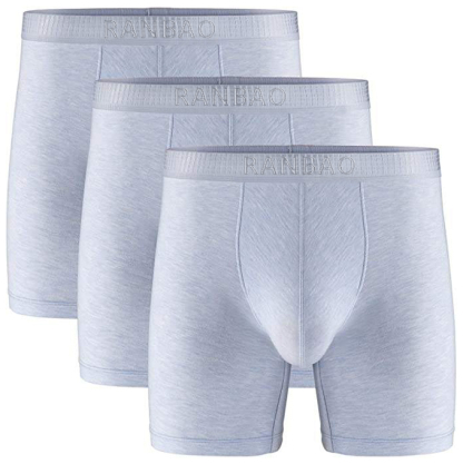 Customized Ultra Comfortable Men's Boxers Briefs Soft Micro Modal With Separated Dual Pouches Underwear 3 Pack Boxer Shorts