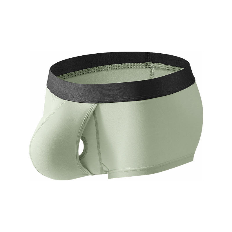 New Men's Sexy Underwear Breathable Bamboo Fiber Knitted Trunk Boxer Big Pouch Funny Boys Soft and Comfortable