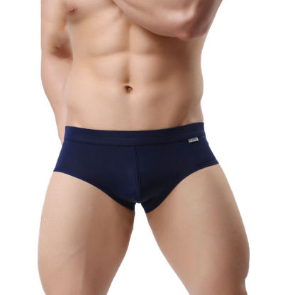 Fashion Plain Blue Mens Underwear Top Quality Men's Cotton Boxer Briefs Custom Boxer Briefs