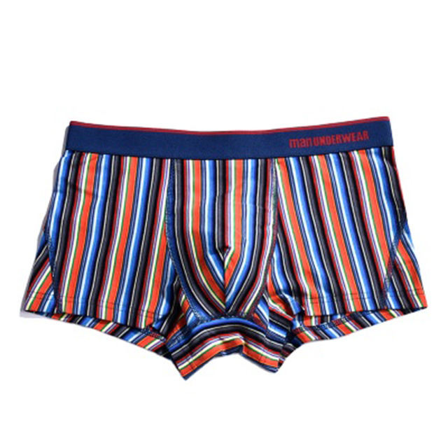 New Trendy Striped Big Bulge Male Penis Underwear Smooth Comfortable Men's Boxers Briefs