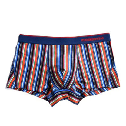 New Trendy Striped Big Bulge Male Penis Underwear Smooth Comfortable Men's Boxers Briefs