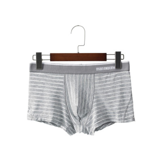 New Trendy Striped Big Bulge Male Penis Underwear Smooth Comfortable Men's Boxers Briefs